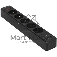 Сетевой фильтр QUMO Power Bar 5SP4U (P-0005), черный