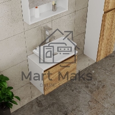 Комплект для ванной, 4 предмета (тумба Bau Dream 50 + раковина чаша BAU 47х24, белая + смеситель Hotel Still, выпуск клик-клак, хром)