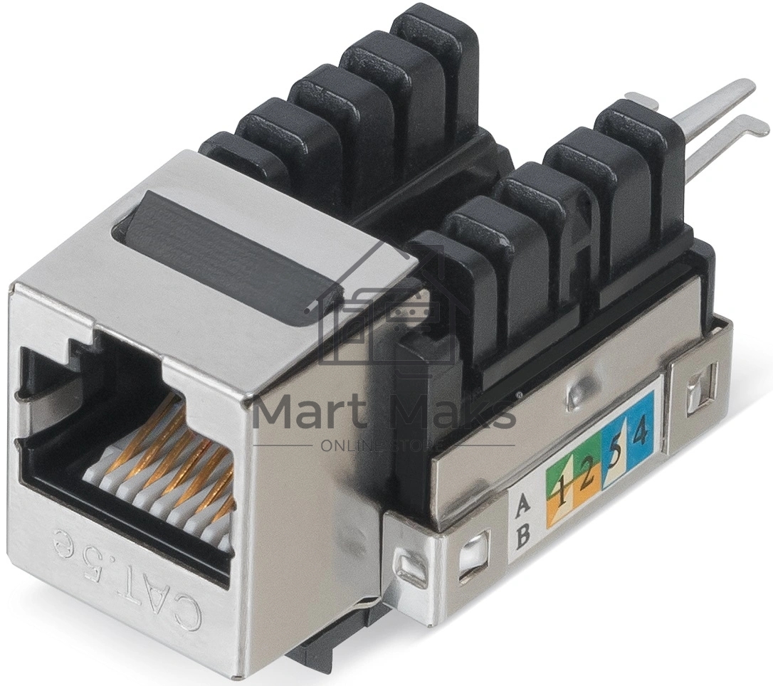 Модуль универсальный Cabeus, keystone, 1хRJ45, Toolless, кат. 5е, экр., серебристый