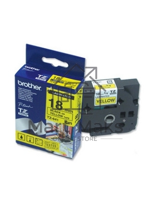 Картридж Brother TZ-E641 18 мм, 8 м, черный шрифт, желтый фон, для BROTHER P-Touch