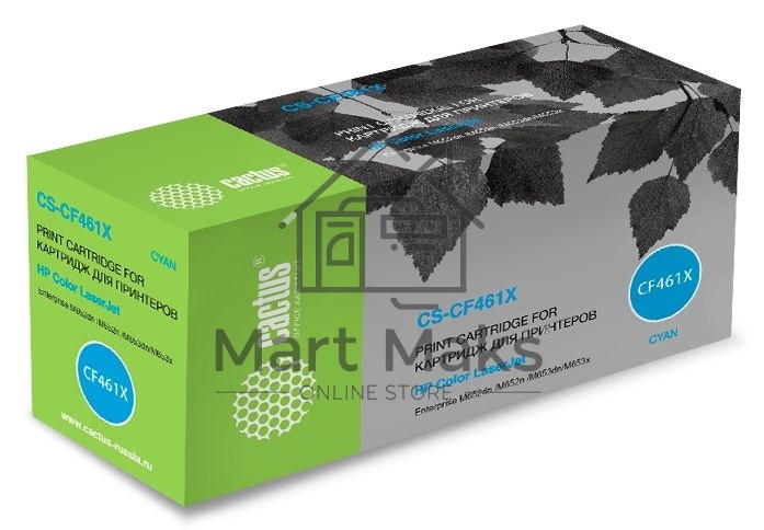Картридж лазерный Cactus CS-CF461X голубой (22000 стр.) для HP Color LJ Enterprise M652dn/M653dn/M681dh