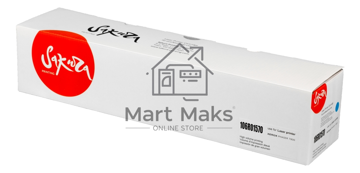 Картридж лазерный Sakura 106R01570 для Xerox Phaser 7800, голубой, 17 200 к.