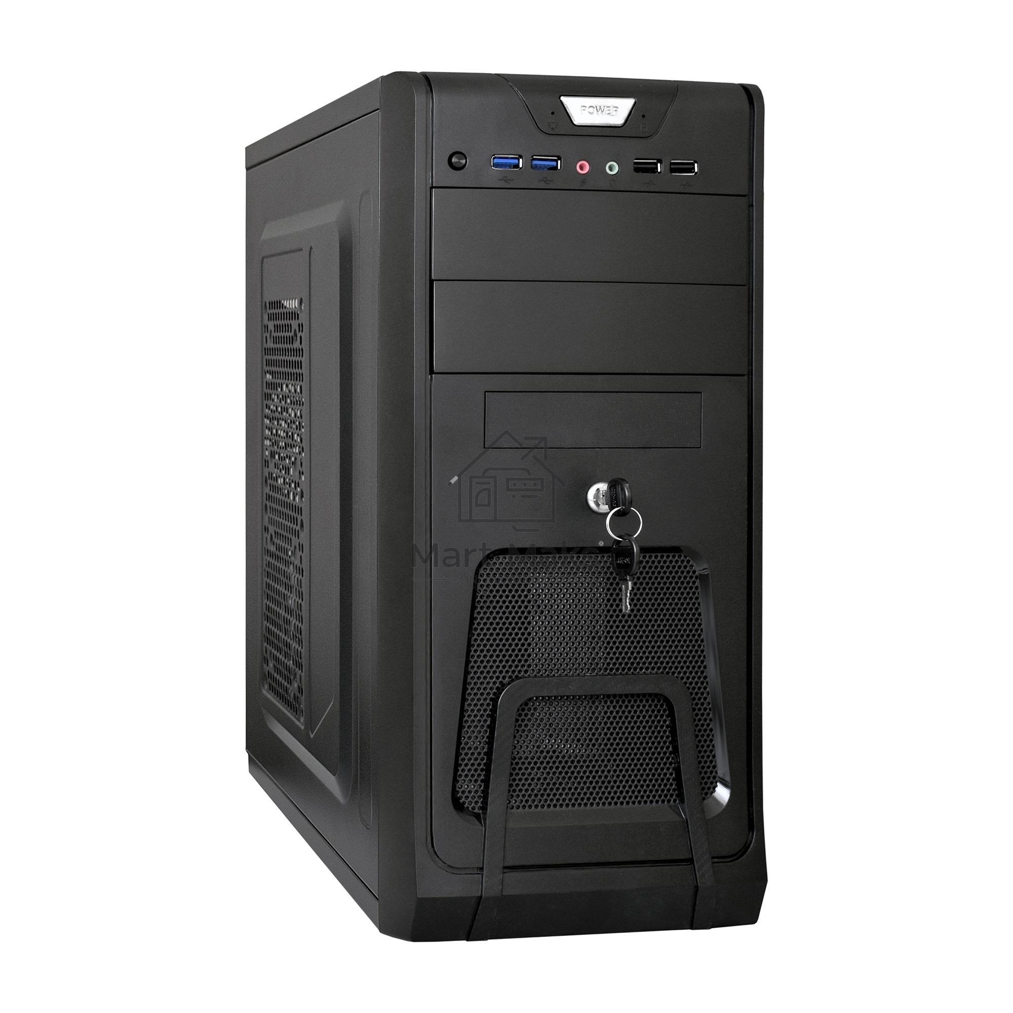 Компьютерный корпус Miditower ExeGate CP-603UB Black, ATX, <CP450W, 80mm>, 2*USB+2*USB3.0, Audio, замок блокировки кнопки питания