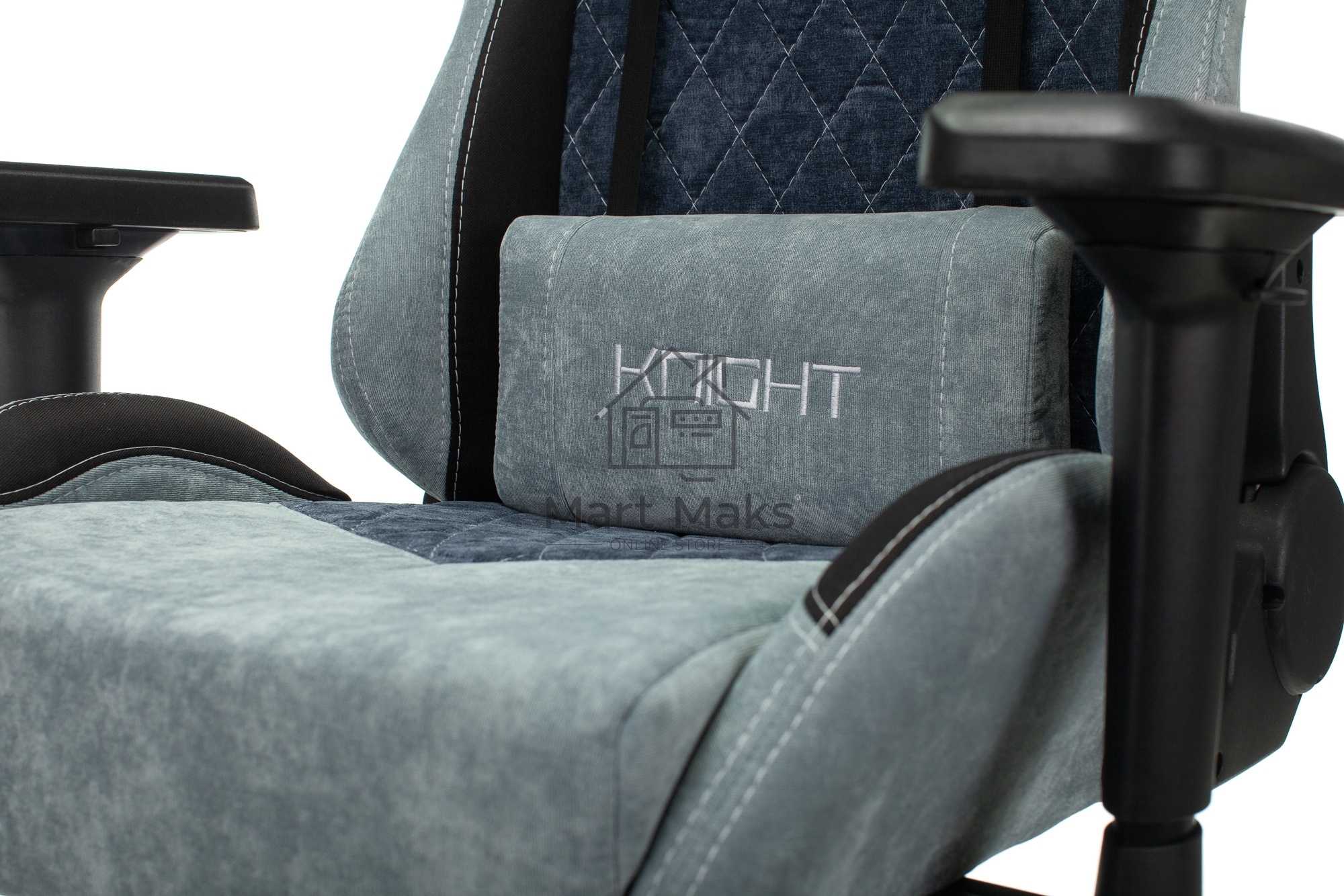 Кресло игровое Бюрократ VIKING 7 KNIGHT BL FABRIC синий текстиль/эко.кожа крестовина металл/пластик