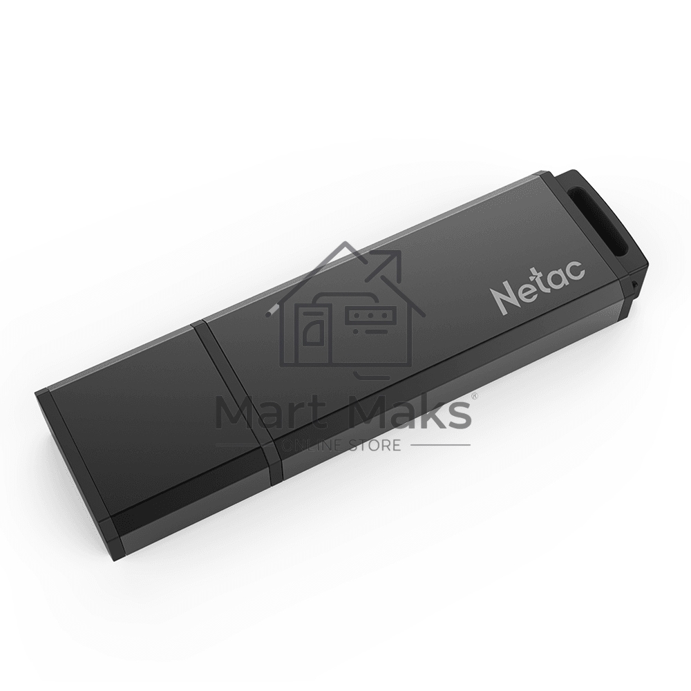 Флешка USB R/W R/W Netac U351 64Gb <NT03U351N-064G-20BK>, USB2.0, с колпачком, металлическая чёрная