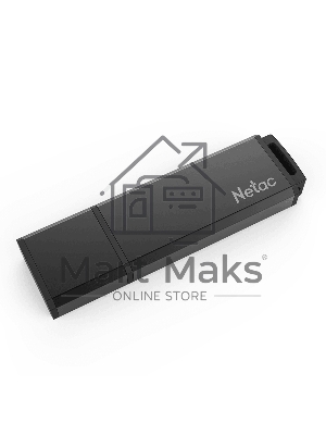 Флешка USB Netac U351 64Gb <NT03U351N-064G-20BK>, USB 2.0, с колпачком, металлическая черная
