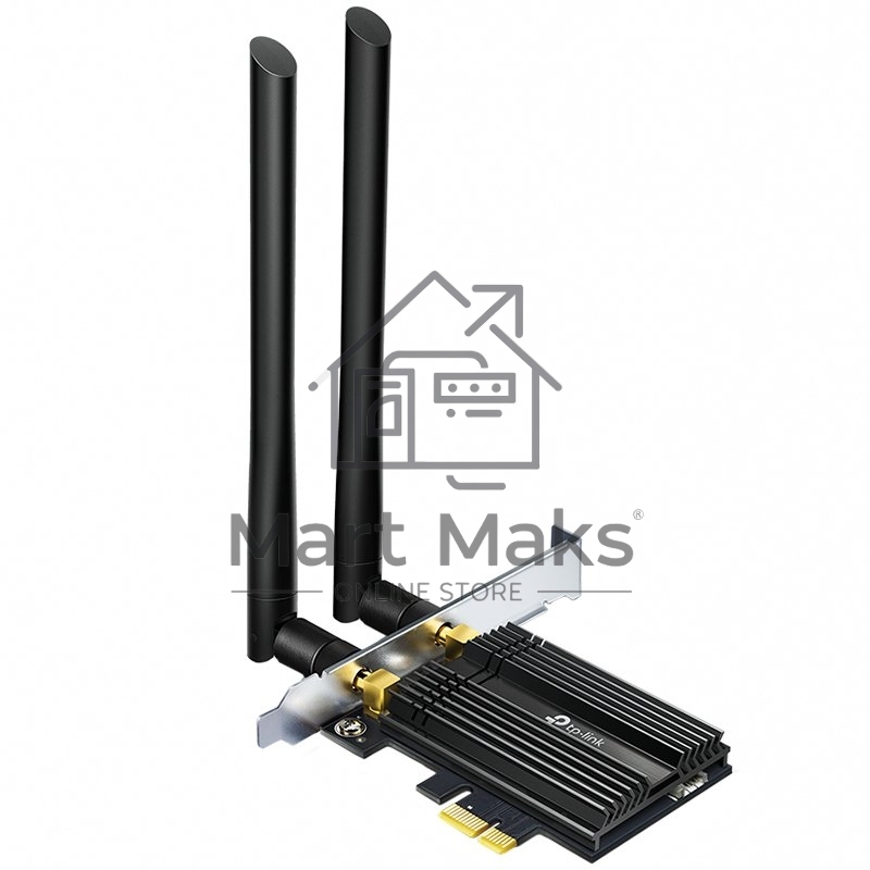 Адаптер 11AX 3000Mbps dual-band PCI-E adapter, 2402Mbps at 5G and 574Mbps at 2.4G, support Bluetooth 5.0, WPA2 encryption, two external Antennas.