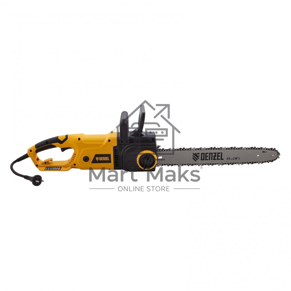 Пила цепная электрическая EDS-2200, 2,2кВт,продольная,шина 45см,шаг 3/8, паз 1,3мм, 62зв Denzel