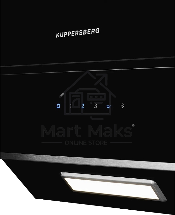 Вытяжка наклонная Kuppersberg F 600 BX, черный/нержавеющая сталь, 60 см, 850 куб. м/ч, 46 дБ