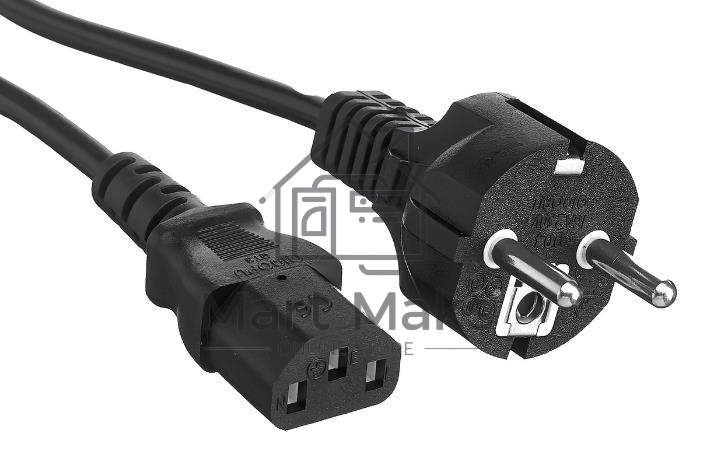 Кабель питания ExeGate Power PC-3P (Евровилка Schuko->С13) VDE-250V-3*1.0-CU, 10A, черный, 3м