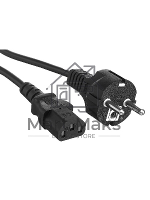 Кабель питания ExeGate Power PC-3P (Евровилка Schuko->С13) VDE-250V-3*1.0-CU, 10A, черный, 3м