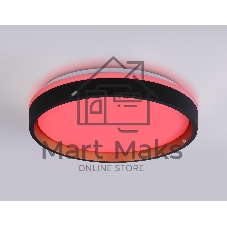 Светодиодный светильник RGB Ambrella light FZ604 BK/GD черный/золото IP20 46W 3000K-6500K+RGB D390*80 (ПДУ ИК)