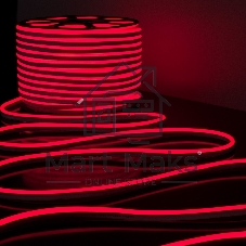 Лента светодиодная LS001 220V / Гибкий неон  9.6W 120Led 2835 IP67 односторонний красный, 50 м