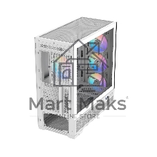 Корпус ПК без блока питания Case SAMA S41 White, Midi-Tower, TG, 4x120mm ARGB, 2xUSB 3.0 + 1xUSB 3.2 Type-C, ATX, mATX, mITX White