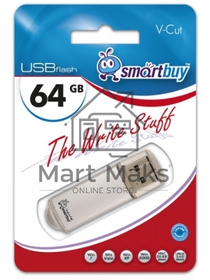 Флешка USB Smartbuy 64 Gb,Smartbuy V-Cut Silver (SB64 GbVC-S)