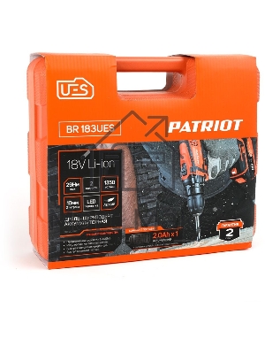 Дрель-шуруповерт аккумуляторная Patriot BR 183UES, Аккумуляторная, 18В, Кейс