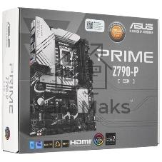 Материнская плата ASUS PRIME Z790-P WIFI, LGA 1700, Intel Z790, 4xDDR5, 4xSATA, 3xM.2 PCIe 4.0 x4, 1xPCIe 5.0 x16, 3xPCIe x4, 1xPCIe x1, 1xHDMI, 1xDP, 1xUSB-C 3.2 Gen 2, 1xUSB 3.2 Gen 2, 2xUSB 3.2 Gen 1, 4xUSB 2.0, 1x 2.5Gb LAN, 3x3.5 мм, 7.1, ATX