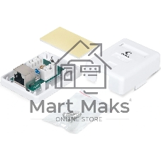 Розетка в сборе Cabeus, 1x RJ45(8P8C), кат. 5е, экр., внешняя, белый, (WS-8P8C-Cat.5e-SH-1)