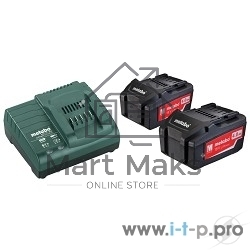 Набор аккумуляторов Metabo в + ЗУ 2 акк 4.0Ач 18В+ЗУ ASC 30-36