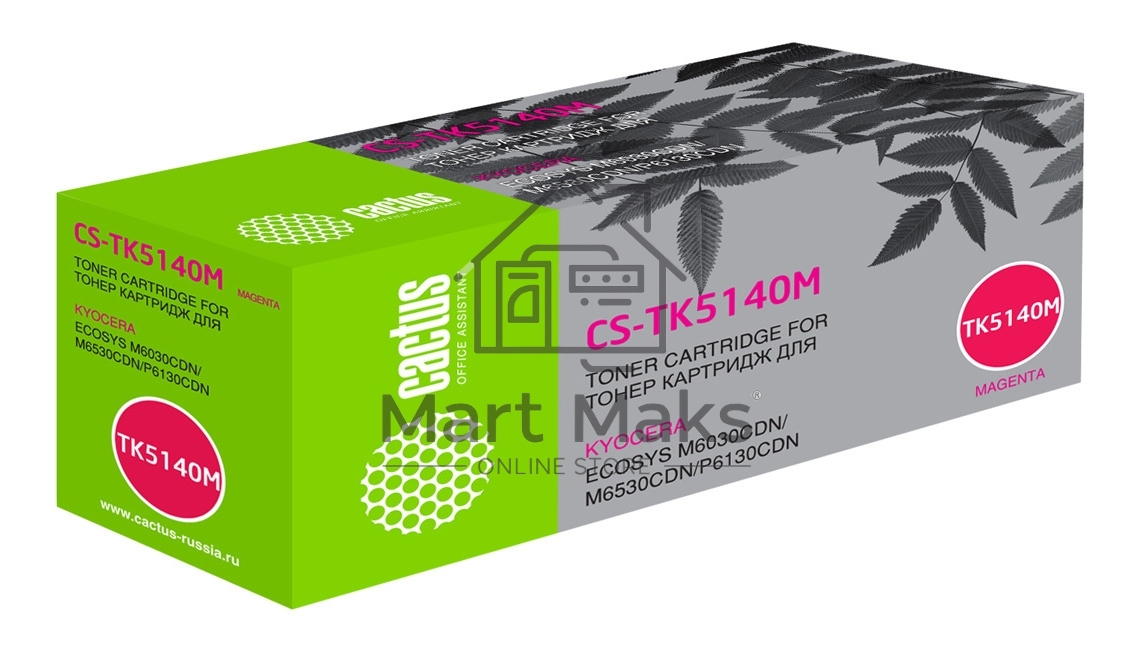 Картридж лазерный Cactus CS-TK5140M пурпурный (5000 стр.) для Kyocera Mita M6030cdn/M6530cdn/P6130cdn Ecosys