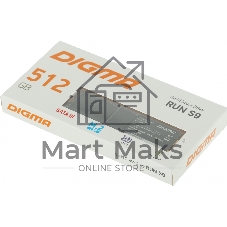 Накопитель SSD Digma Run S9, 512Gb, SATA III, M.2 2280, R/W 520/475
