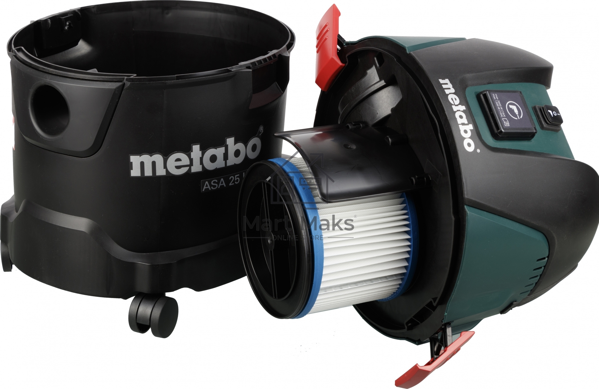 Пылесос строительный Metabo ASA 25 L PC 602014000 Пылесос 1250вт,розетка,ручн.очистка, бак 25л, вес 8.3 кг