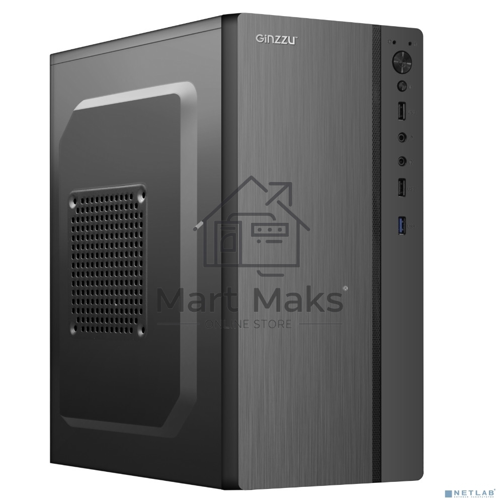 Компьютерный корпус Ginzzu B200 1*USB 3.0,2*USB 2.0,AU w/o PSU