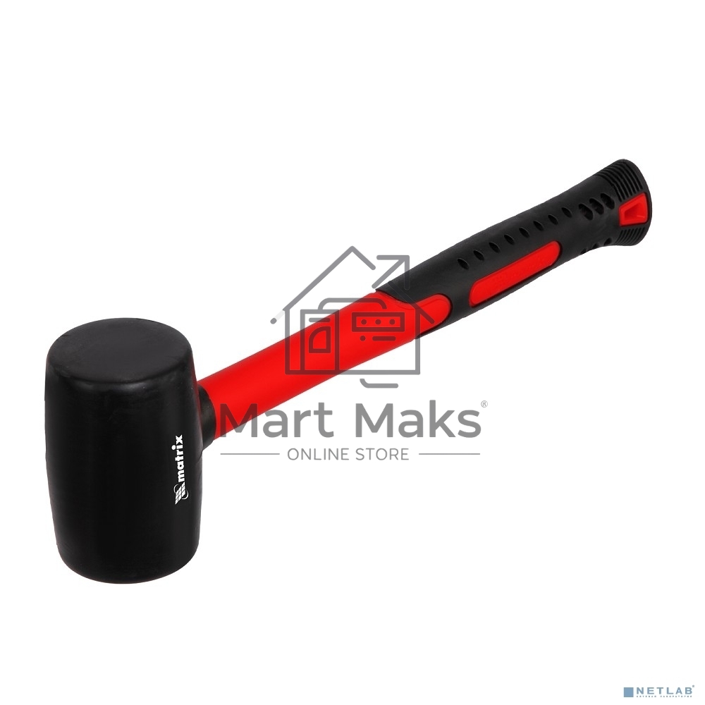 Киянка MATRIX резиновая, 450 г, черная резина, фибергласовая рукоятка 11185