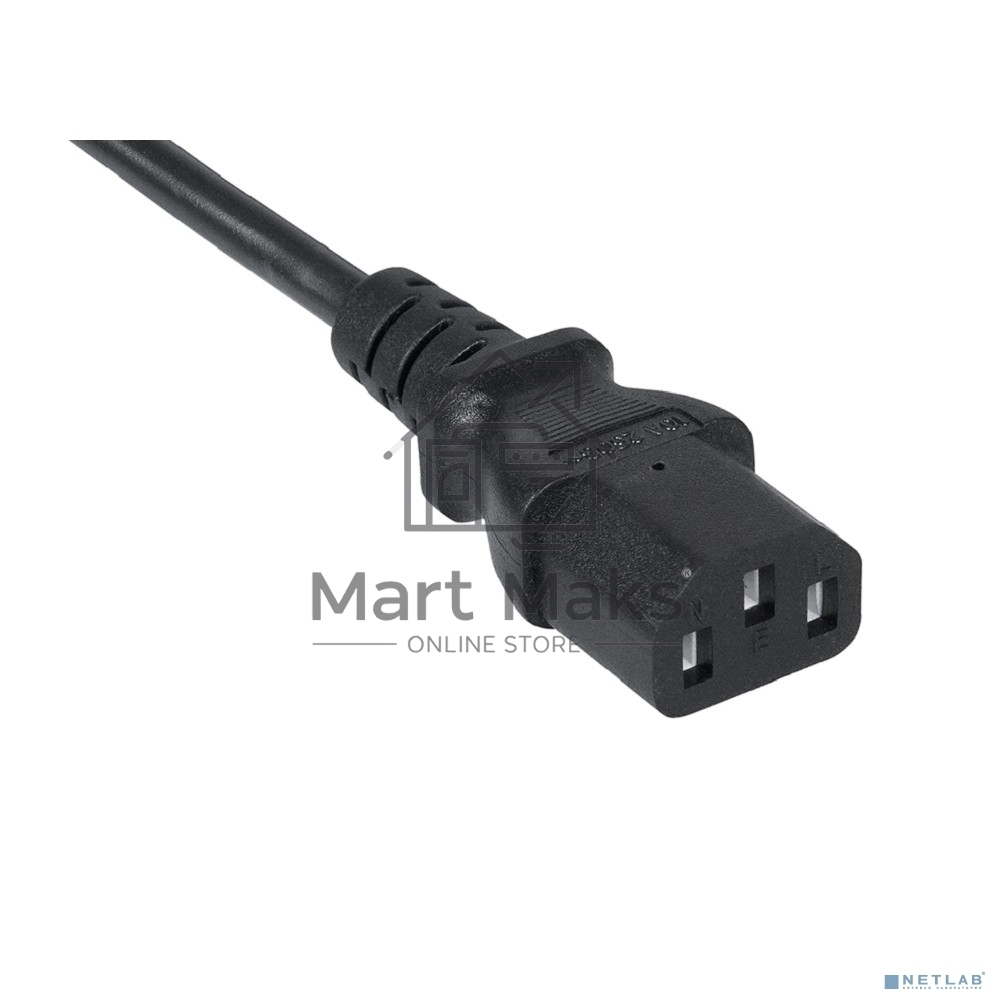 Шнур для блока питания Cabeus, IEC 320 C13, вилка Schuko, 1.8 м, 10А, черный