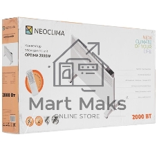 Конвектор электрический Neoclima Optima 2000W белый, 2000 Вт, электронный термостат, Wi-Fi