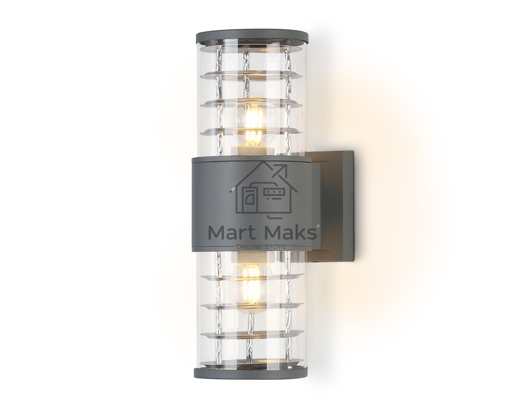 Светильник Ambrella light ST2523/2 GR/CL серый/прозрачный IP54 E27/2 max 40W 305*110*155