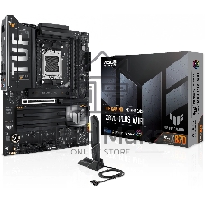 Материнская плата ASUS TUF GAMING X870-PLUS WIFI, AM5, AMD X870, 4xDDR5, 2xSATA, 4xM.2, 1xPCIe 5.0 x16, HDMI, USB Type-C, 1x2.5Gb LAN, Wi-Fi 7, Bluetooth, 5x3.5 мм, 7.1, ATX