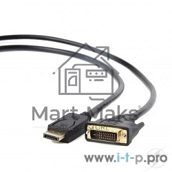Кабель DisplayPort-DVI Gembird/Cablexpert 1.8м, 20M/19M, черный, экран, пакет(CC-DPM-DVIM-6)