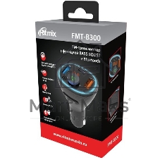 Автомобильный FM-модулятор Ritmix FMT-B300 черный BT USB (80000849)