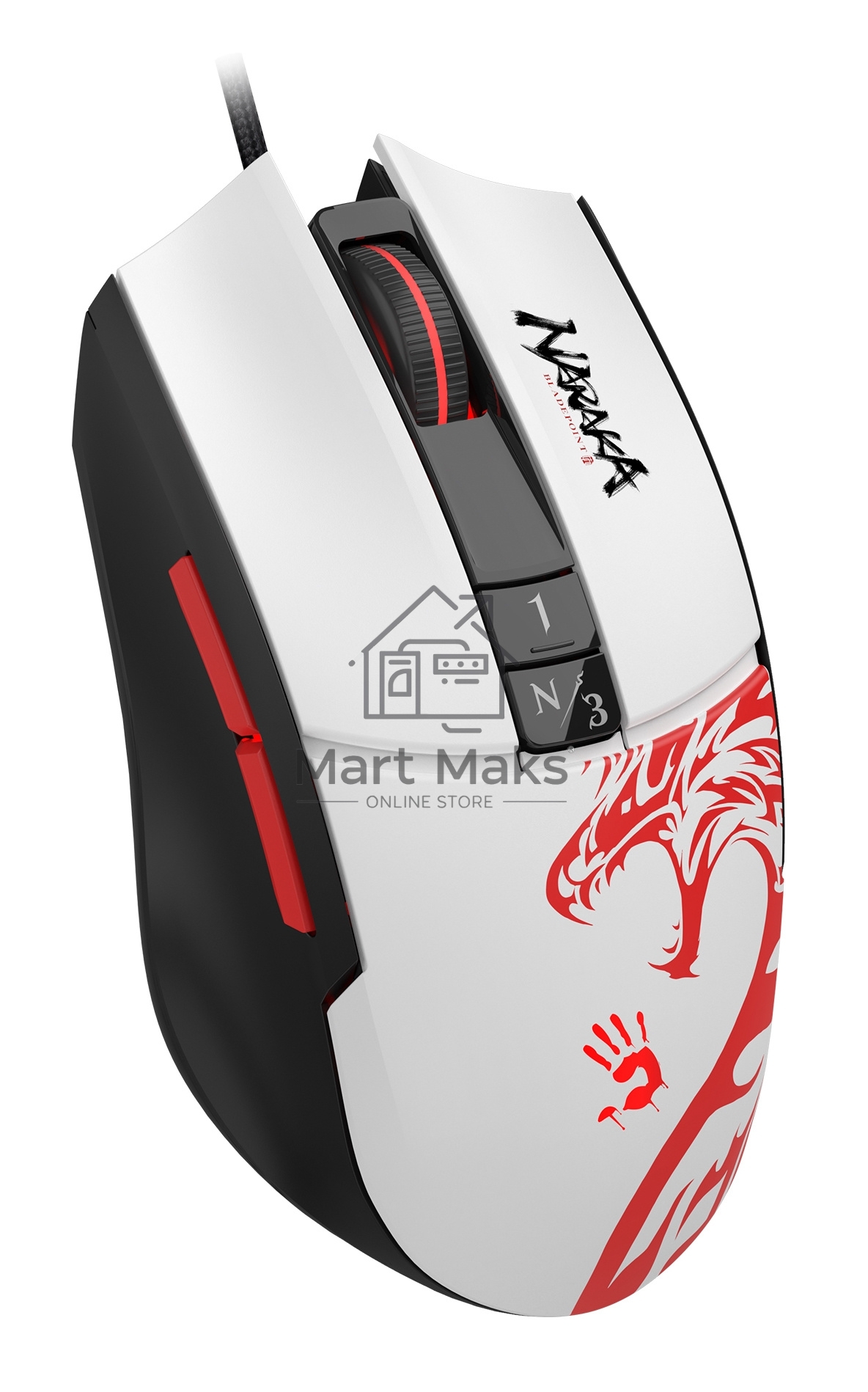Мышь проводная A4Tech Bloody L65 Max белый, 12000 dpi, USB, кнопки - 7