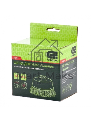 Щетка для УШМ СИБРТЕХ, 125 мм М14, чашка, крученая металлическая проволока 0,5 мм 746277