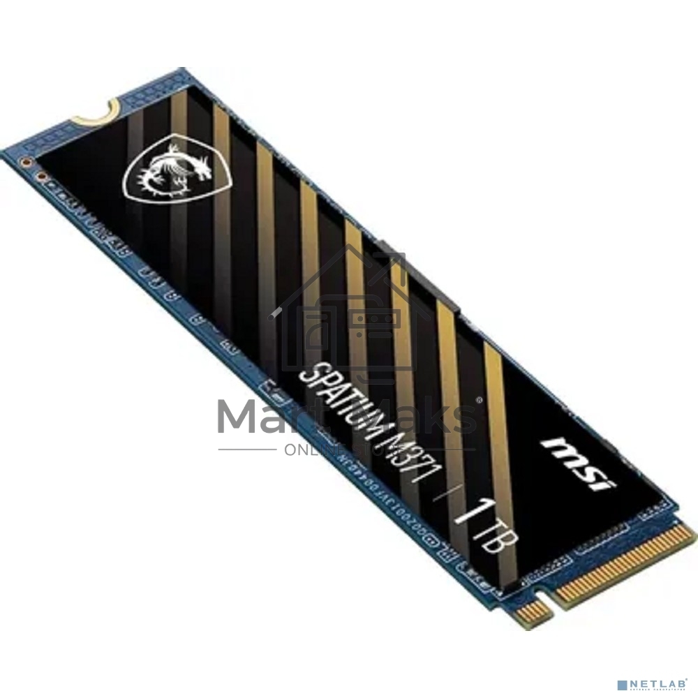 Накопитель SSD MSI Spatium M371, 1ТБ, M.2 2280, PCIe 3.0 x4, NVMe, M.2