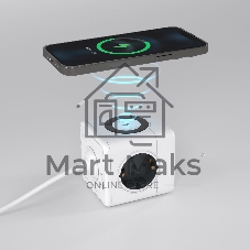 Розеточный блок 3-местный + 3 USB + беспроводная зарядка