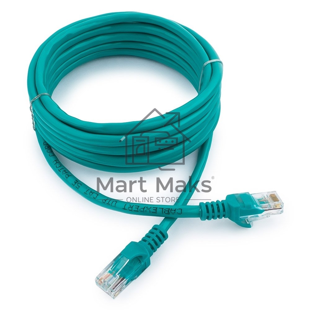 Патч-корд UTP Cablexpert кат.5e, 3м, литой, многожильный (зелёный)