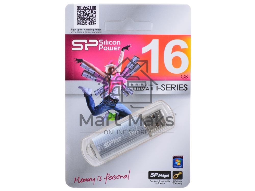 Флешка USB R/W R/W 16Gb Ultima II-I Series SP016GBUF2M01V1S USB2.0 серебристый