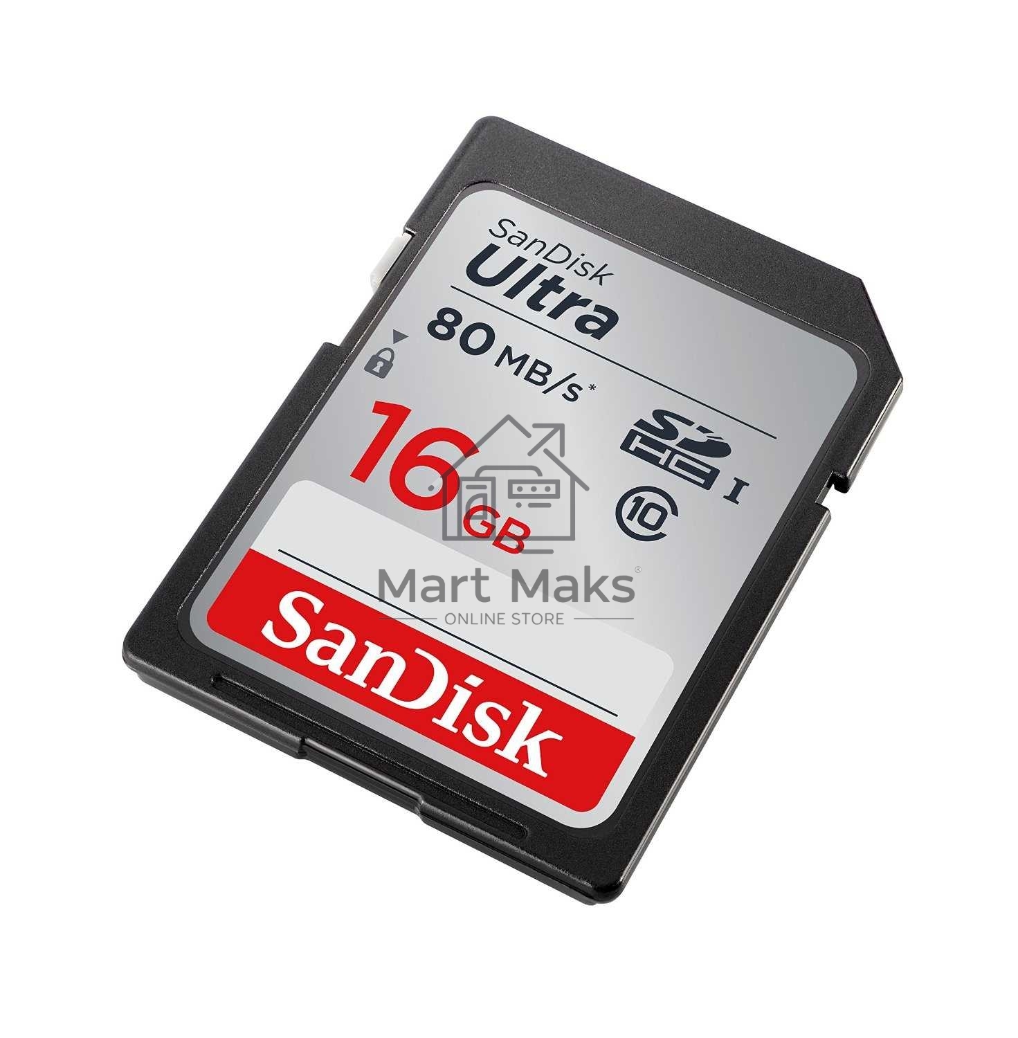 Флеш карта SDHC 16Gb Class10 Sandisk SDSDUNC-016G-GN6IN Ultra 80