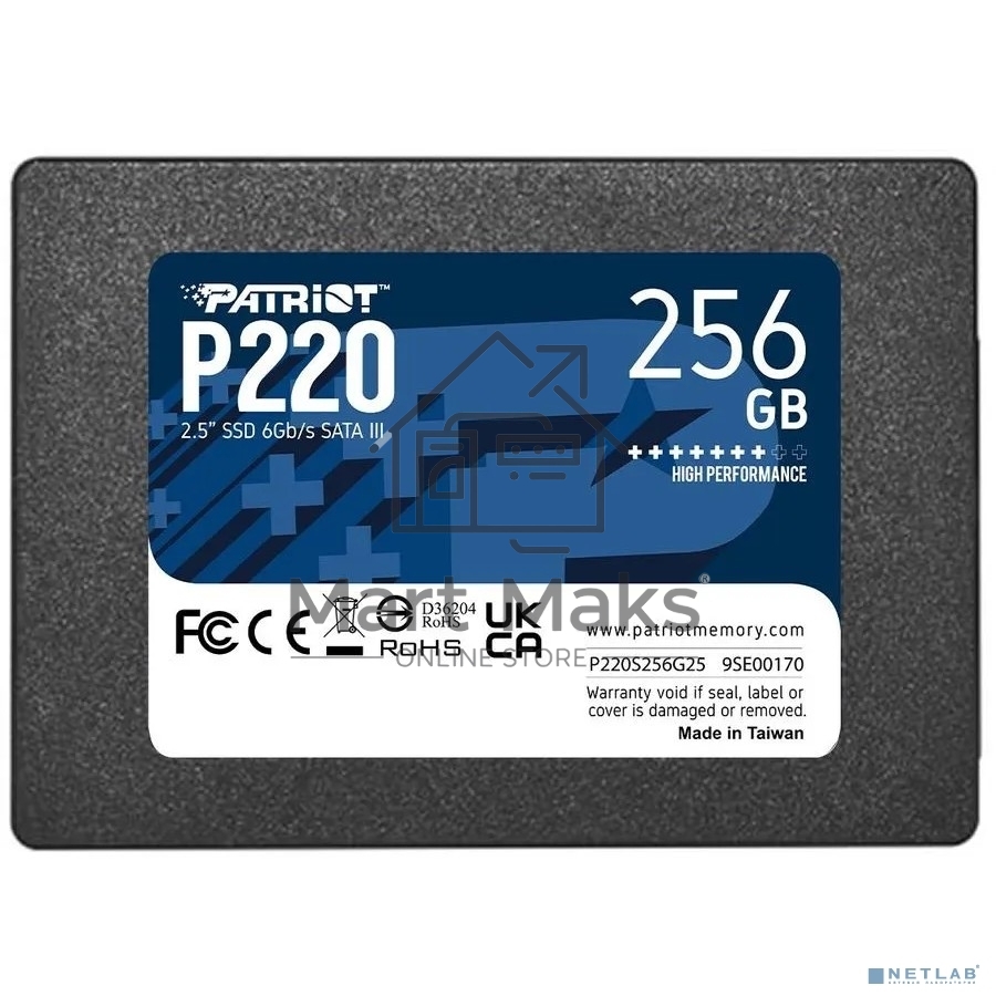 Накопитель SSD Patriot P220, 256GB, SATA-III, 2.5