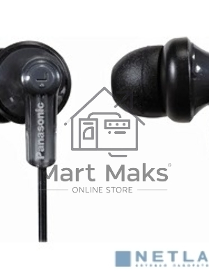 Наушники вкладыши Panasonic RP-HJE118GUK 1.1м черный проводные (в ушной раковине)