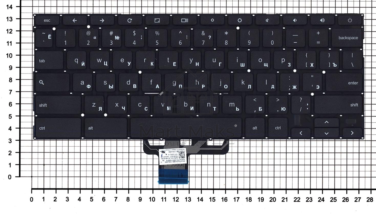 Клавиатура для ноутбука Asus Chromebook C200M C200MA черная