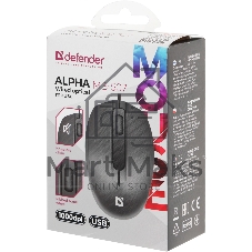 Мышь проводная Defender Alpha MB-507 черный, 1000 dpi, USB, кнопки - 3