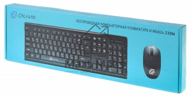 Беспроводной комплект клавиатура + мышь Oklick 230M Black 2.4ГГц Nano Receiver USB