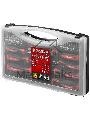 Набор отверточный Зубр 25027 27 предметов (жесткий кейс)