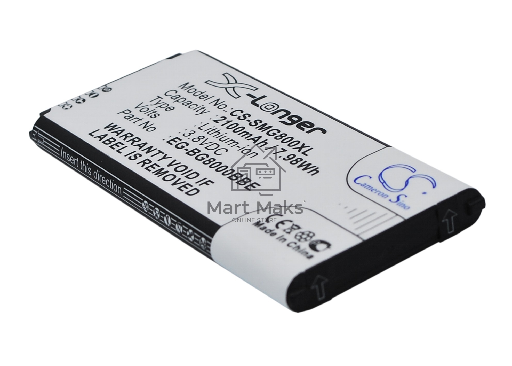 Аккумулятор CameronSinoCS-SMG800XL BG-BG800BBE для Samsung Galaxy S5 Mini SM-G800F3.85V / 2100mAh / 8.09Wh