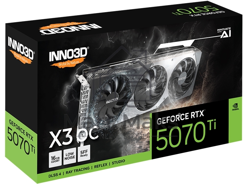 Видеокарта INNO3D RTX 5070 Ti X3 OCRTX5070Ti, HDMI, DP*3, 16G,D7