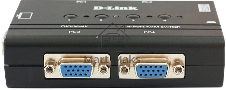 Переключатель KVM D-link DKVM-4K/B3A 4-портовый KVM-переключатель с портами VGA и PS/2